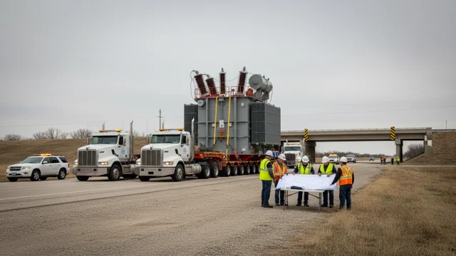 Route survey and engineering briefing for an oversize transformer heavy haul convoy